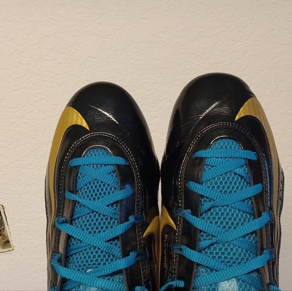 Nike Vapor Carbon 2 Men's 12 Cleats Jaguars Football 2014 Bkack Blue Green Jack - Picture 7 of 15